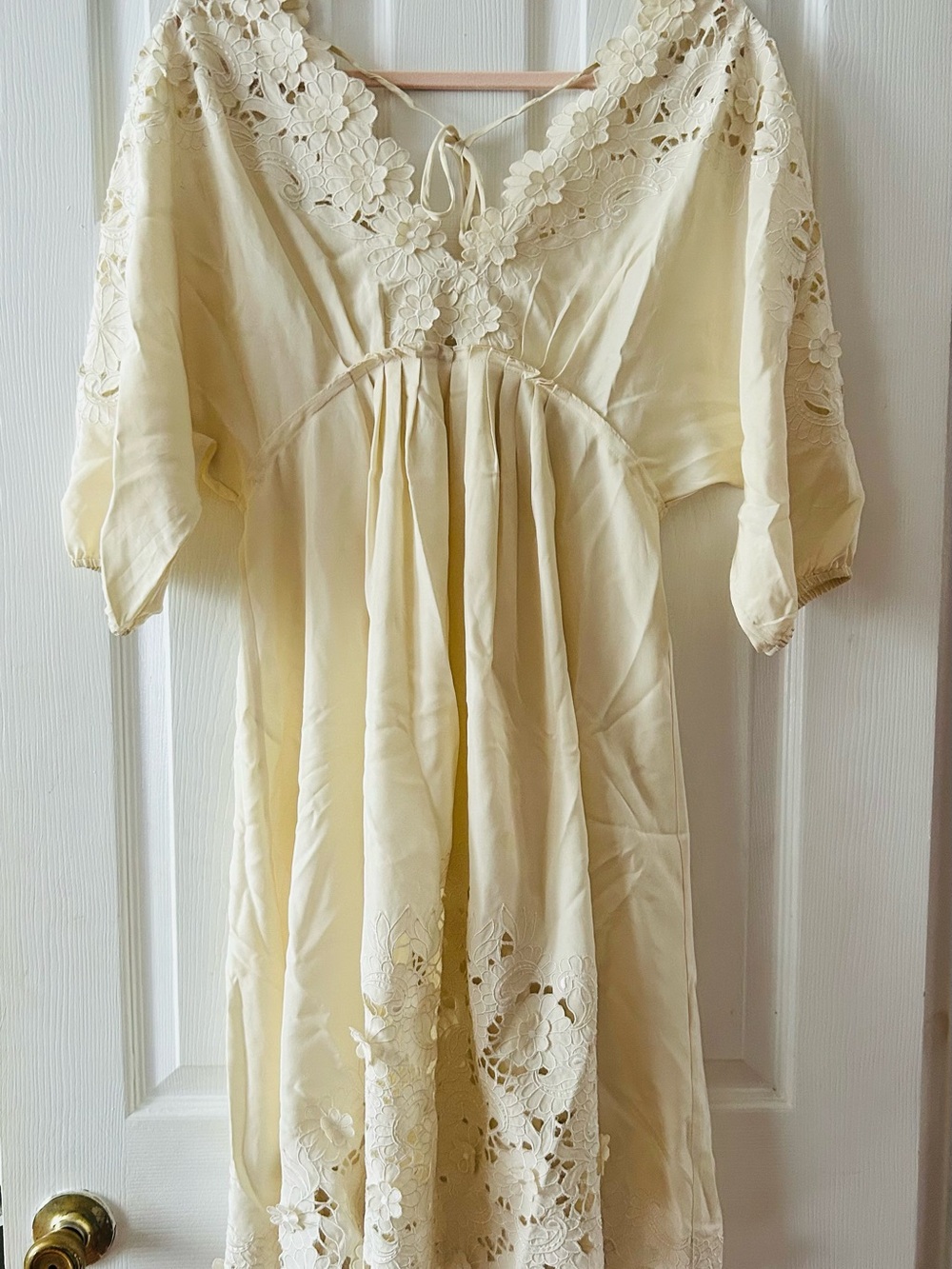Embroidered Floral Lace Trim Silk Dress - BCBG MaxAzria Runway, Rare Find - Picture 7 of 16